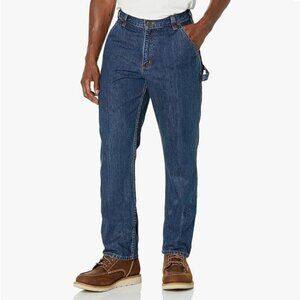 Carhartt Jeans Men 34 X 36 Blue Loose Original Fit Work Carpenter Dungaree NEW
